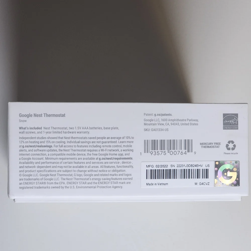 Google Nest Thermostat New